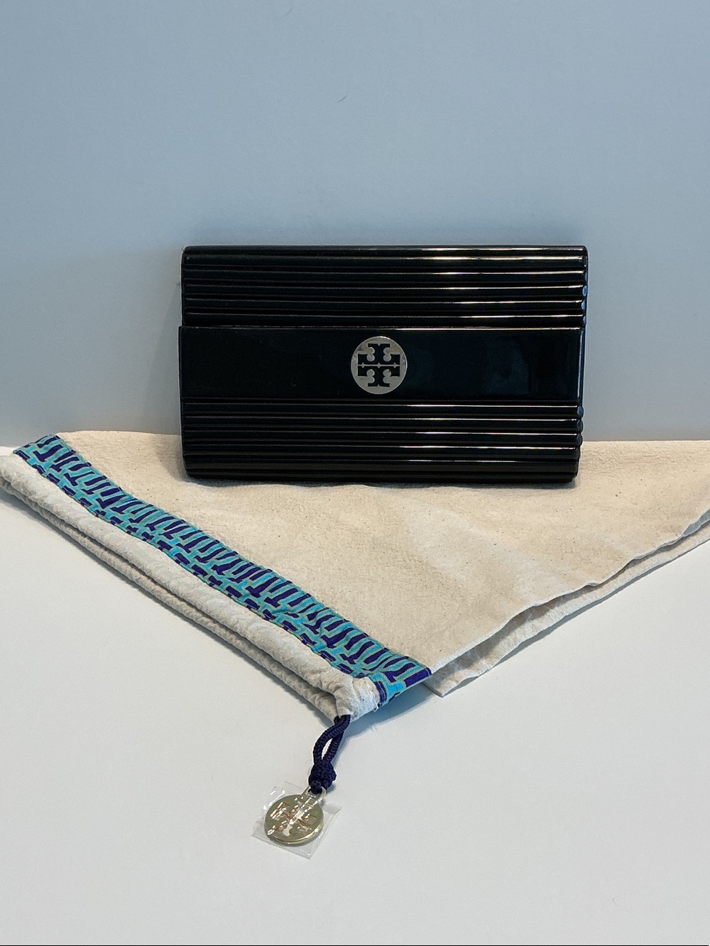 Tory Burch Black Ribbed Clutch - Picture 2 of 5